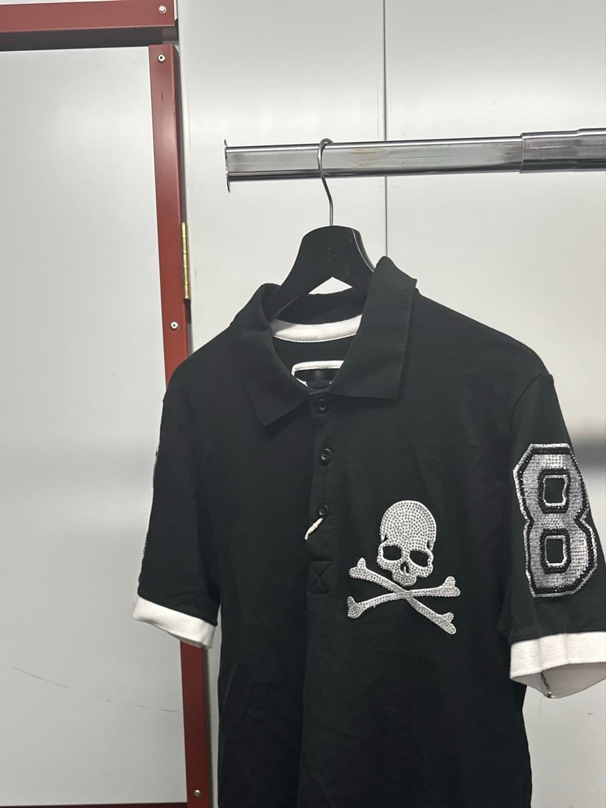 Philipp Plein Skull & Crossbones Embellished Polo