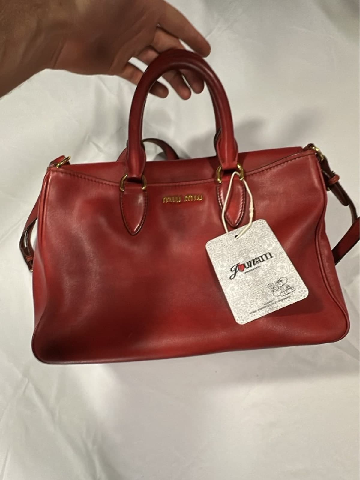 Miu Miu Madras Leather Top Handle Bag